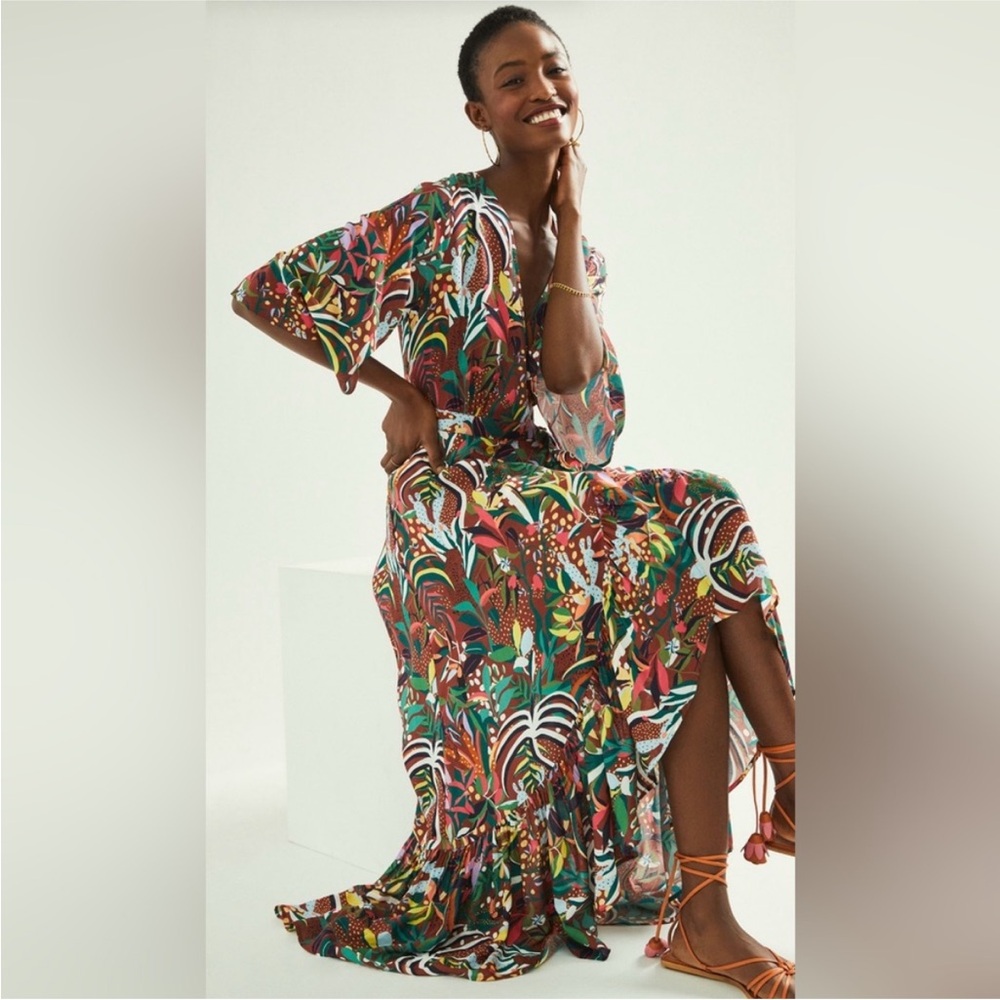 Anthropologie Farm Rio jungle wrap Dress